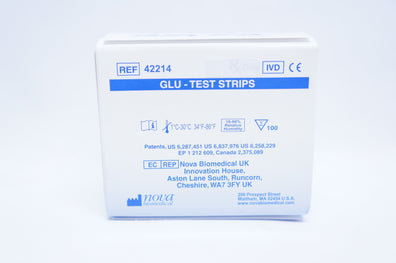 Nova 42214 GLU -Test Strips - Box of 100